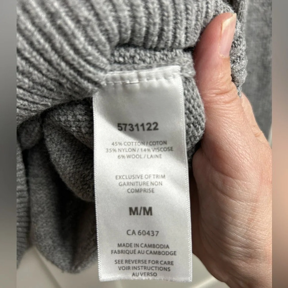 Sunice wool-cotton fair isle sweater, M, crewneck, gray, Ski Lodge Cottagecore - Picture 8 of 8